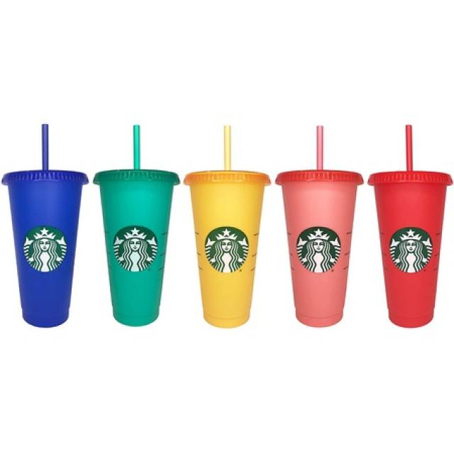 Starbucks 스타벅스 2020 색상 변경 재사용 가능한 콜드컵 여름 lgbt 자랑거리 24oz 세트 5 PROD77000770, 상세 설명 참조0, One Color