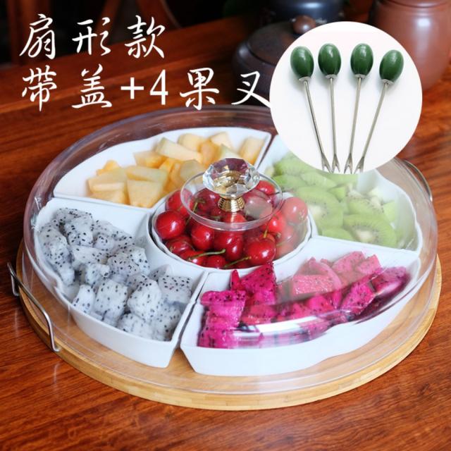 월남쌈 회전 접시 그릇 구절판 우드 트레이 세트, G