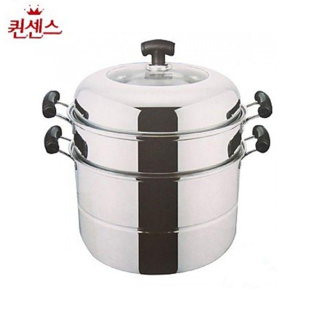 보물창고 / 퀸센스 스텐3단찜솥-32cm 3중바닥찜솥 강화유리뚜껑 안정적인손잡이 가정용 업소용 *8282* 1개, [보물창고] 본상품 주문하기!