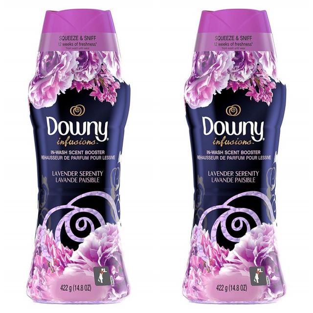 다우니 섬유 유연제 422g 2팩 센트 부스터 인퓨전 라벤터 세리니티 향 Downy Infusions In Wash Scent Booster Beads Lavender Serenity 14.8 Ounce 1set