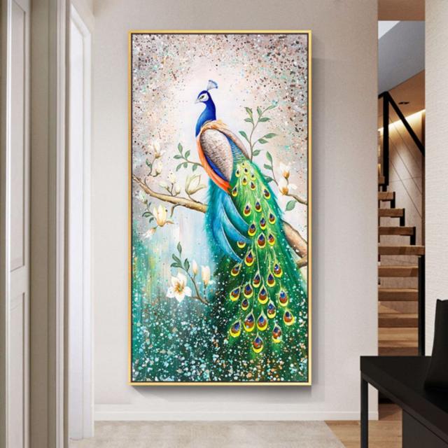 공작새 보석십자수 55x90, 55cmx90cm