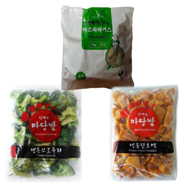 3품목 아스파라거스 브로콜리 단호박-각1kg, 3봉, 3kg