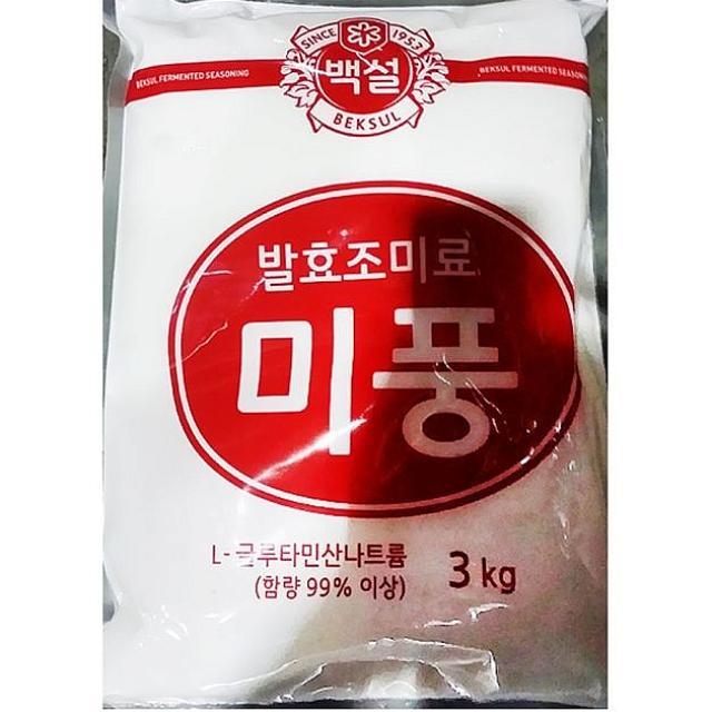 윤성팡 백설 발효조미료 식품첨가물 미풍 3Kg 4EA 지미조미료, 1