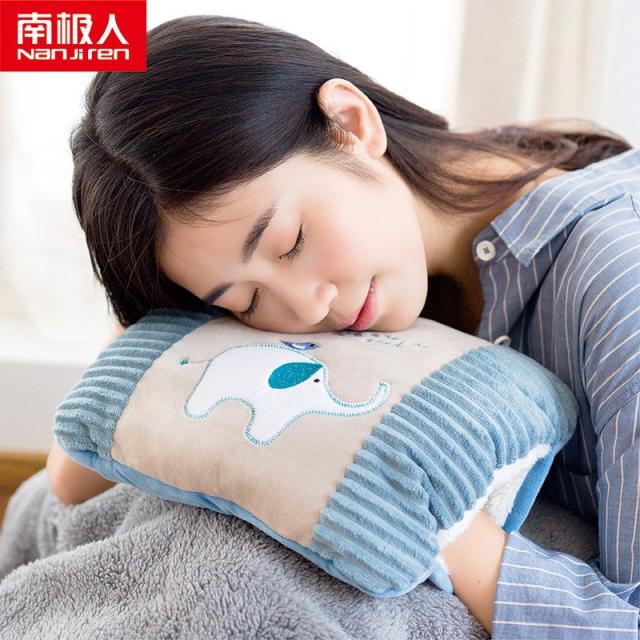 남극인 보온물주머니 있음 더운 뜯어 빨수 있는 방폭 애니메이션 털 겹꽂이 입, 코끼리다 멍청하게 바보같이