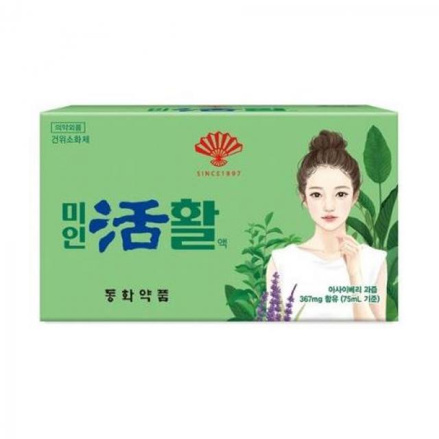 동화약품 부채표 미인활 75ml x 30병 여성용소화제 소화제