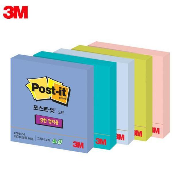 3M 포스트잇 슈퍼스티키 그리너노트 SSN RC-654 (76x76mm) 1패드 메모지 점착식메모지 친환경포스트잇 메모지 문구용품 메모장 3M포, 베이비핑크