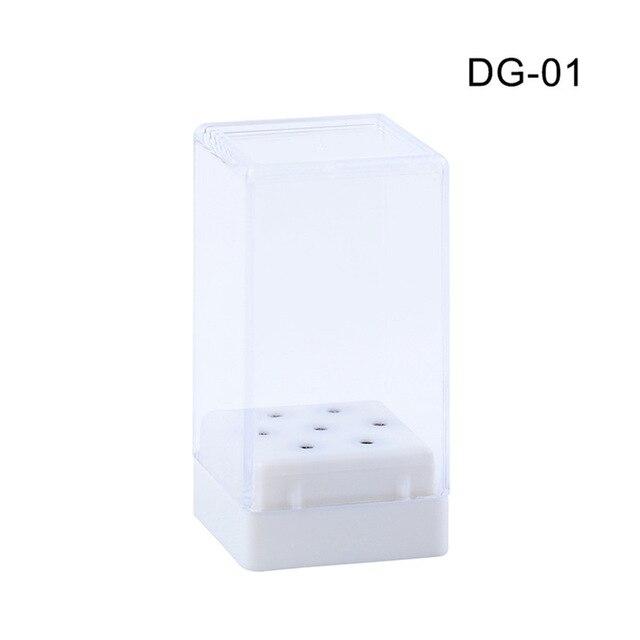 못 드릴 용 날 저장 상자 빈 대 전시 축융 기 매니큐어 부속품을위한 아크릴 콘테이너 못 상자 절단기, 01 White 7 Holes