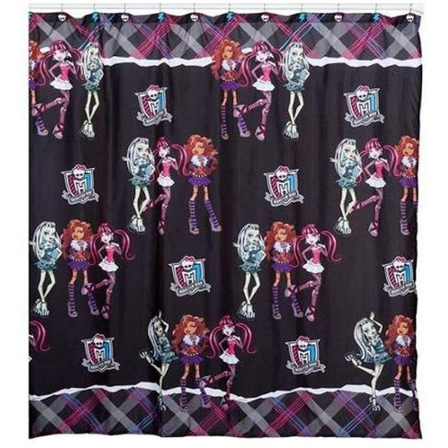 Kids Warehouse 키즈웨어 하우스 몬스터 높은 도굴꾼 샤워 커튼, Monster High GhoulsShower Curtain