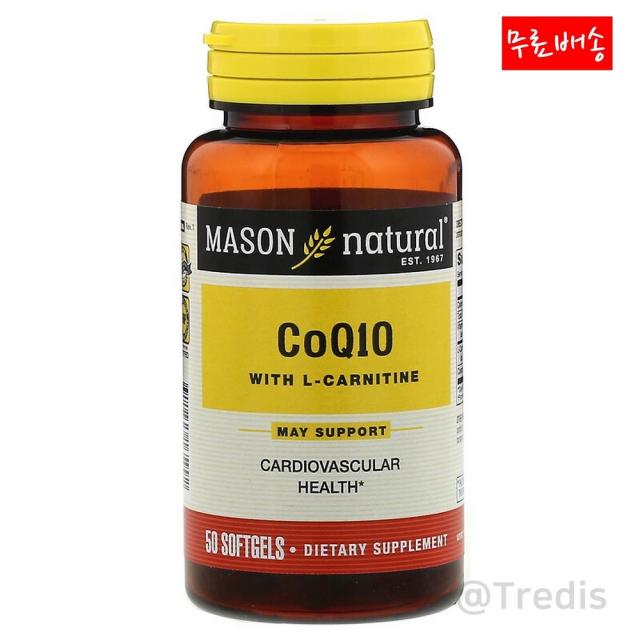 메이슨네츄럴 Mason Natural 코큐텐 CoQ10 L Carnitine 50소프트젤, 50개, 1개