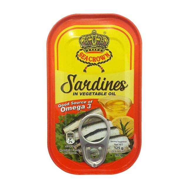 Sea Crown Sardines 정어리 통조림, 6개, 125g