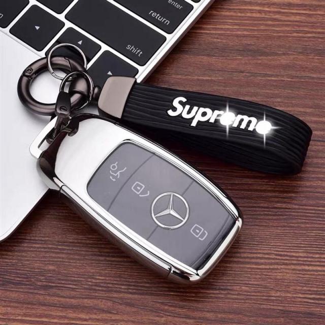 벤츠 키홀더 e 클래스 c200l 자동차 cla220 남녀 gla200 가방 glc260 b, A타입 전깃불 실버 블랙 드랜드 단추