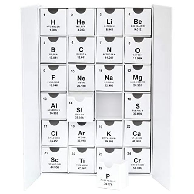 Nerdy Words Chemistry Periodic Table Fill-Your-Own Cardboard Advent Calendar Box