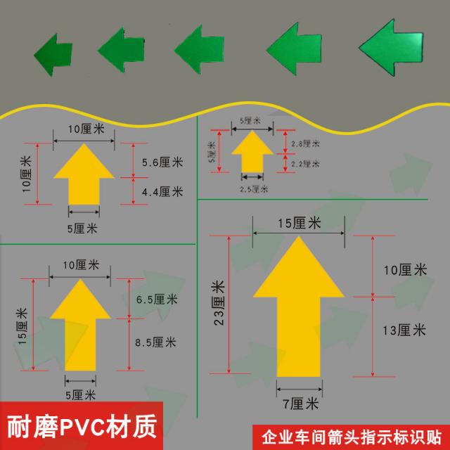 사무실안내판 화살촉 지향 향함 위치스티커 지정점 5S6S7S 배치 형 뱅크 치료하다 기업 작업장 사각 4657408180, 5x5cm, 그린 5*5cm50 개