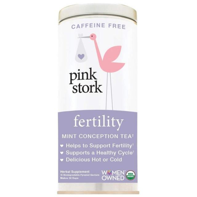 [미국직구]Pink Stork 불임 차 Unsweet 민트 티 생분해 성 파우치에 USDA 유기농 잎 호르몬 균형 그리고 주기 규제 비옥 마약없 30 컵 카페인 프리, 선택, 상세설명참조