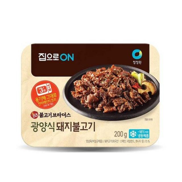 청정원 불고기브라더스 집으로ON 광양식돼지불고기 200g, 없음, 상세설명 참조