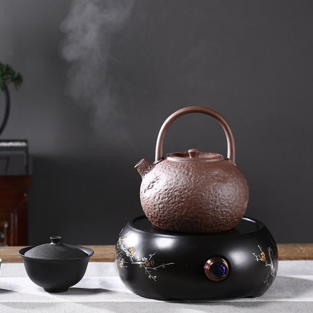 자사 삶은 차 주전자 도자기 스텐주전자 찌다 충돌함 찻주전자 들보주전자 인덕션 차를 끓이다 궁푸차 구, 달구경 _무광 블랙 금은매로