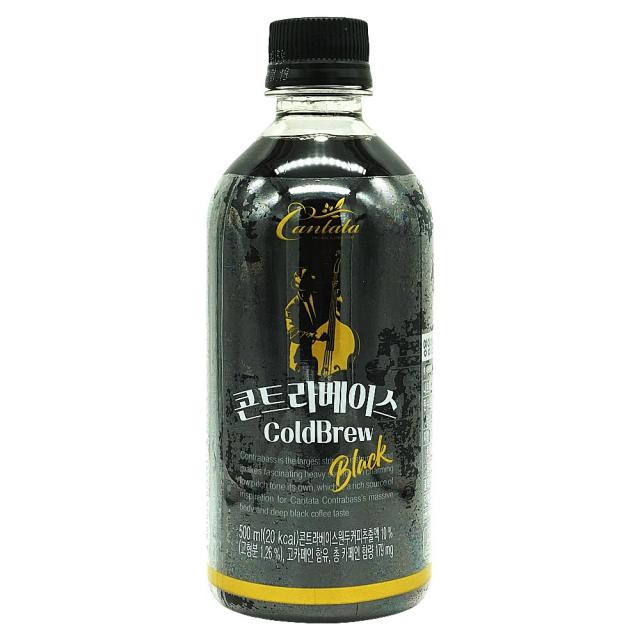 롯데칠성 칸타타 콘트라베이스 콜드브루 블랙 500ml PET 12개입, 12개