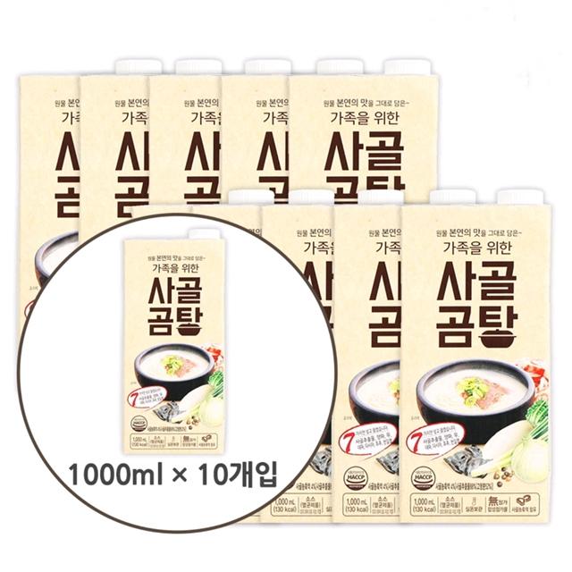 [무배+사은품선식] 가족을위한 사골곰탕 1000ml x 10개 무첨가합성물 멸균제품, 10000ml