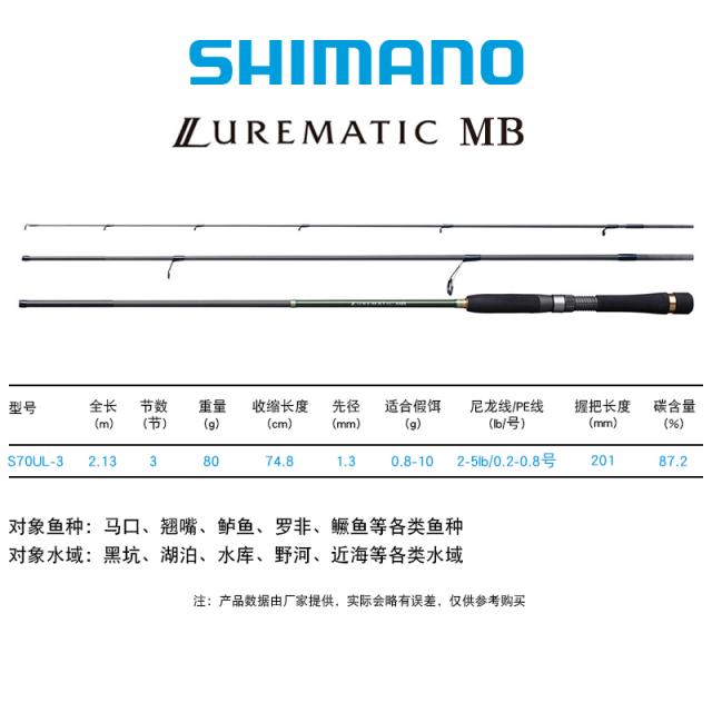 루어 SHIMANO 히마노 LUREMATIC 곧은자루 총 미물 넙치 원투 입이 딱 벌어지다 농어낚시대 611334031, S70UL-3 삼절 (곧은자루 2.