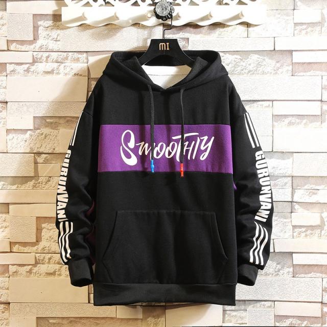 Mar.01 188번 봄가을 긴팔 후드 남풍 프린트에 루즈핏 빅 사이즈 캐주얼 저지Z