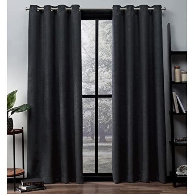 EOM 독점적 인 홈 커튼 Oxford Textured Sateen Thermal Window Curtain [52x96- Charcoal] - E0479073VCR28R0, 52x96- Charcoal