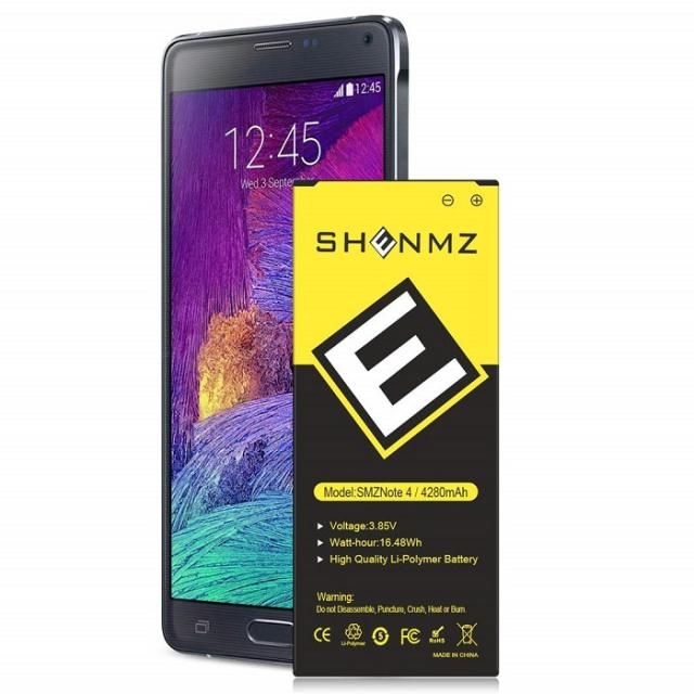 Upgraded 4280mAh Galaxy Note 4 배터리 SHENMZ 0 Cycle LiPolymer Replacement 배터리 for Samsung N910P TMobile N910T N910U LTE N910F 2 Yea, One Size, One Color