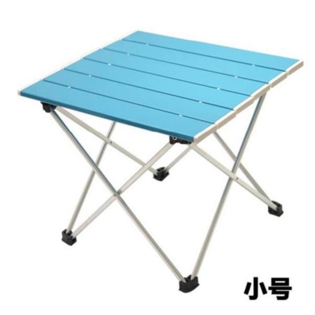 캠핑 테이블 야외 캠핑 장비 용품 자율 주행 여행 접이식 테이블 직사각형 티 테이블 견학 피크닉 바베큐, 07 작은 알루미늄 사각 테이블 (플라스틱 스프레이)-파란색