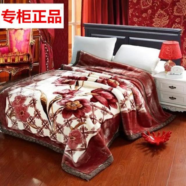 담요 성실 두꺼운 더블층 겨울 무릎 결혼식 딥레드 더블 봄가을 융카펫, C33-부귀 현생