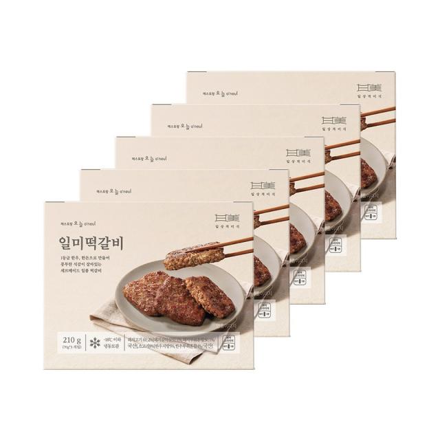 일상적미식 1등급 한우, 한돈으로 만들어 식감이 살아있는 일미떡갈비3입 5개, 단품