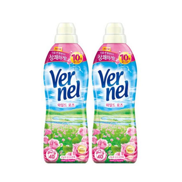 버넬 고농축 와일드 로즈 섬유유연제, 2개, 1000ml