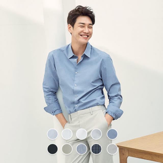 지오다노 남성 포플린 셔츠 *캐주얼 정장에도 모두 어울리는 컬러감이 최고인 !!!* #01040303