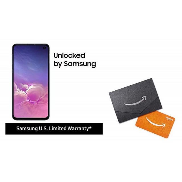 Samsung Galaxy S10e Factory 언락 Phone with 256GB (U.S. Warranty) Prism Black w/Amazon.com 50 Gift Card, One Size, One Color