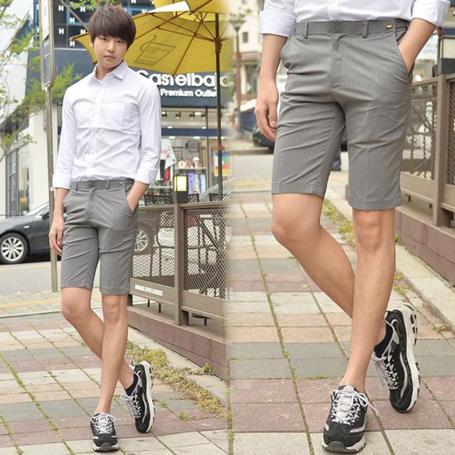 [남다름 패션] 허리조절 스판 연그레이 교복 반바지(남자) 교복 예쁜교복 교복쇼핑몰 교복몰 교복바지