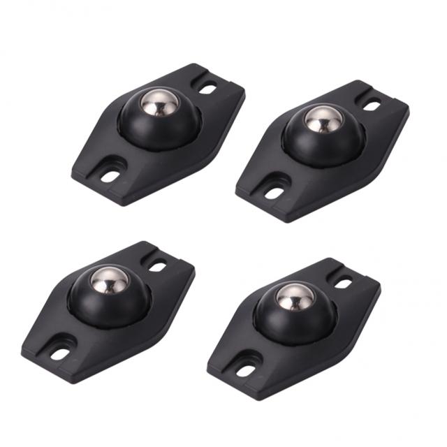 4pcs 캐스터 풀리 360 학위 범용 휠 저잡음 보관함 롤러 스테인레스 스틸 플라스틱, 02 Black