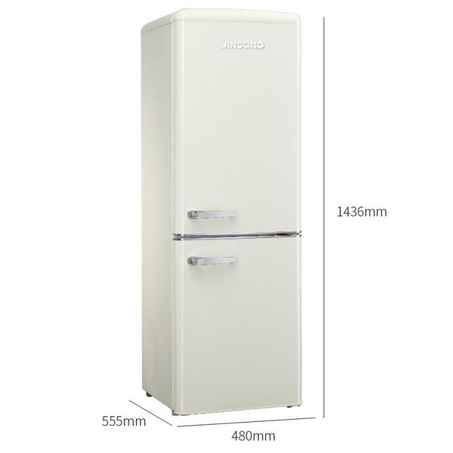 금송 (JINSONG) 133리터 복고형 냉장고 가정용 양문형 냉장고 소형 BCD-133R 뮤즈백, 단일상품