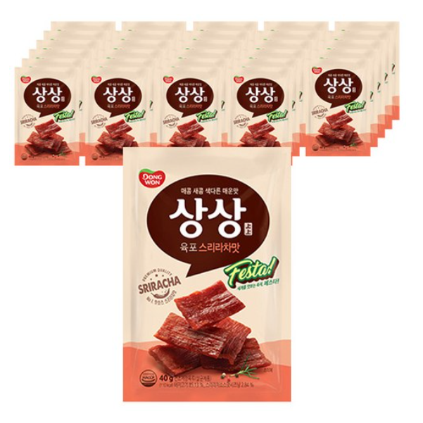 동원에프앤비 상상육포 페스타 스리라차맛, 40g, 90개입