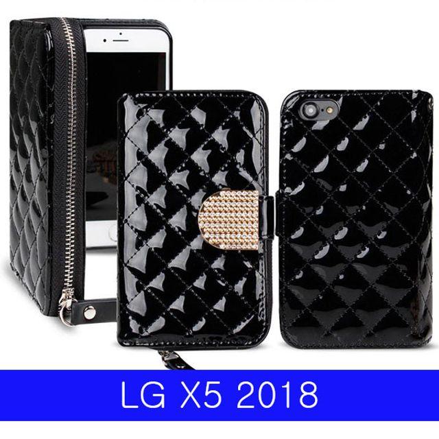 LG X5 2018 lumi큐빅 지퍼NUBI LM_X510 케이스 엘지X52018케이스 LGX52018케이스 X52018케이스 엘지X510케이스 LGX510케이스, 큐빅핫핑크, 본상품선택