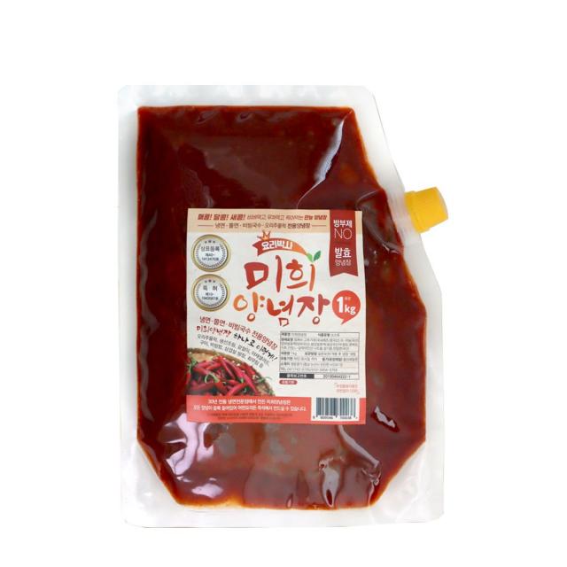 미희양념장 황금미희양념장(천연조미료) 만능장 냉면다대기 비빔냉면소스 비빔국수양념장 쫄면장 오리주물럭양념장, 1kg 보통맛
