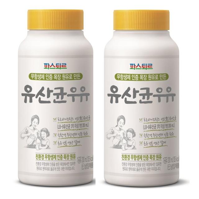 파스퇴르 무항생제 유산균우유, 200ml, 20개