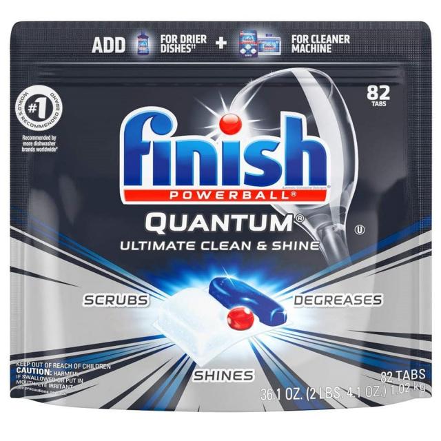 Finish Quantum - 82ct Dishwasher Detergent Powerball 식기세칙기 세제 파워볼 82개 기름기 제거, 1set