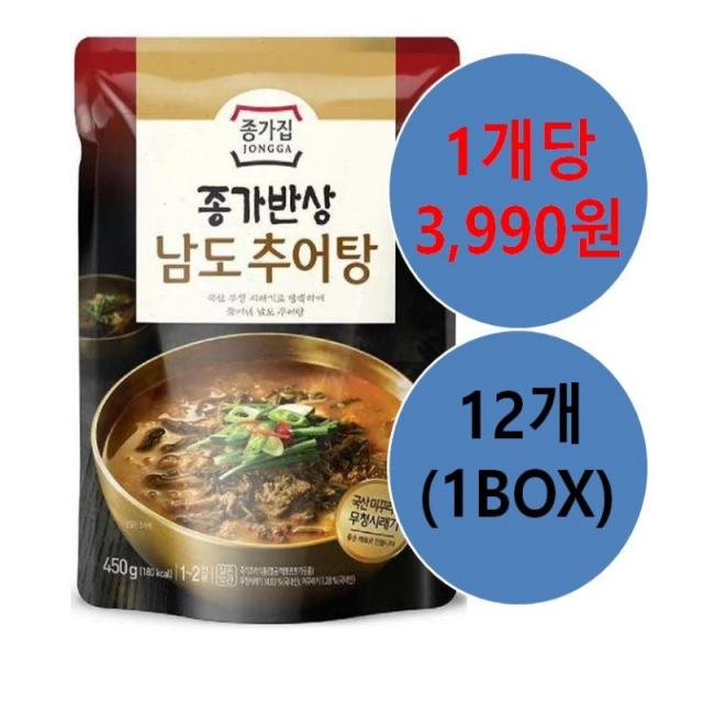 청정원 종가집 추어탕 450G*12입 (1BOX), 12개, 450g