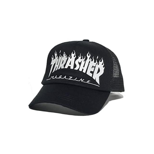 THRASHER (채찍질) 채찍질 메쉬 캡 남성 스트리트 블랙 ONESIZE 17TH-C01 b 계 패션 큰 사이즈