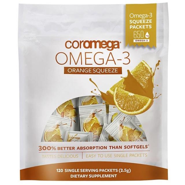 코로메가 Coromega Omega-3 Orange Squeeze 120 패킷(2.5 g) 각, 120개, 1개