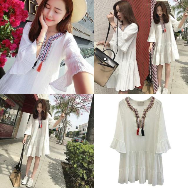 빅피플 빅사이즈 쉬폰 루즈핏 여성 브이넥 하프 슬림 SB002