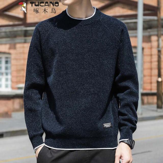 딱따구리 셔니어 남성 스웨터 라운드넥 트렌드 타입 봄가을 남성복 니트 남한판 캐주얼 모델 넉살 더하기 zmn-yh628 하청 175