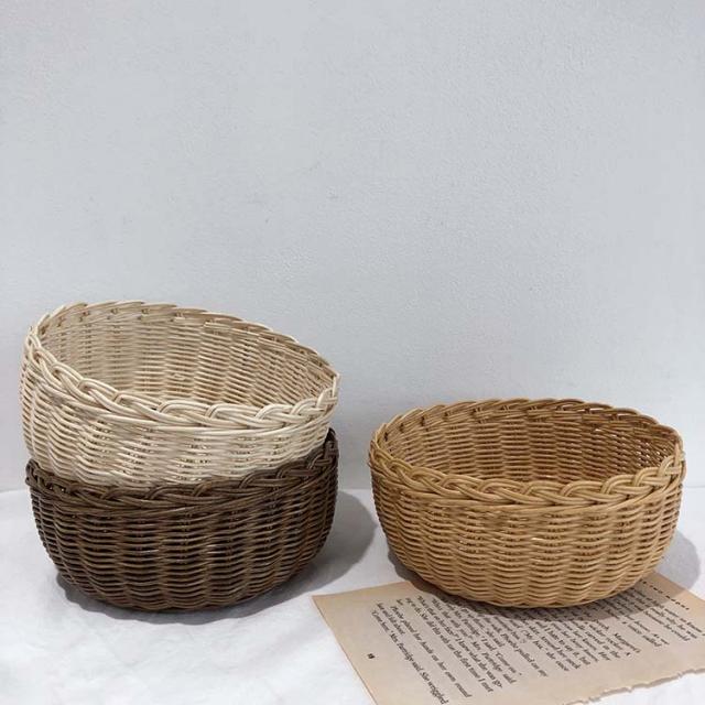 피우다 최고급 등나무 수납바구니 인테리어정리함, 아이보리