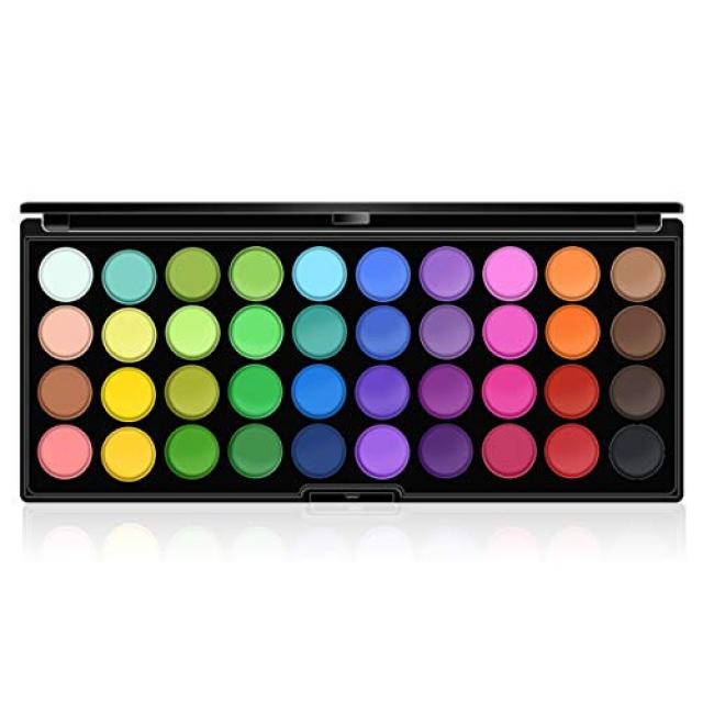 40 Colors Pro Matte Eyeshadow Palette Everfavor Highly Pigmented Bright Eye Shadow Palettes Colorful Waterproof Eyeshadow Makeup Palette #02, Color = Bright