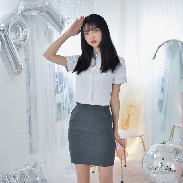 [하복][허리조절] 스판 진그레이 교복치마 스커트