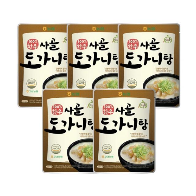 착한들 한우 사골 도가니탕 5팩 세트, 5개, 500g