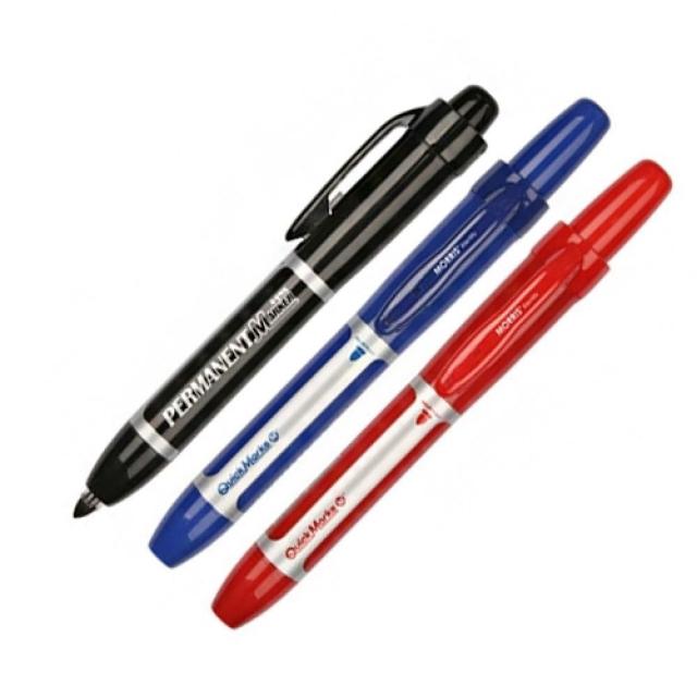 [이클라쓰] 모리스 퀵마카 유성매직 노크 M 청 다스 12개입 마카펜 유성매직펜 필기류 마카류 매직 컬러펜 유성매직 매직펜, 단일상품